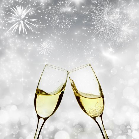 Duni Servietten Toast of Joy Silvester grau/weiß 33 x 33 cm - 20er Pack