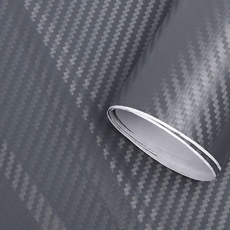 Verdickte 3D-Carbon-Klebefolie für die Außendekoration von Autos, dunkelgraue Schutzrolle 1,52 m x 30 cm, strapazierfähiger Vinylaufkleber. (1/4)