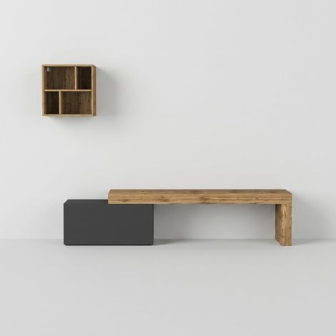 Mueble de salón moderno con librería Chronos n.º 14 - Antracita