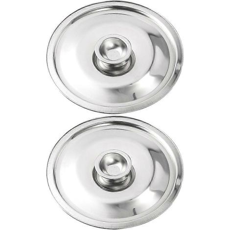 Lot de 2 couvercles en acier inoxydable pour bocaux à huile, réutilisables et anti-brûlures.-10X10X1CM-Silver (1/4)