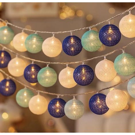 Guirlande lumineuse LED - Éclairage extérieur - 8 modes d'éclairage - Alimentation USB - Décoration lumineuse - 3 mètres x 20 LED - Bleu - PVC (1/5)