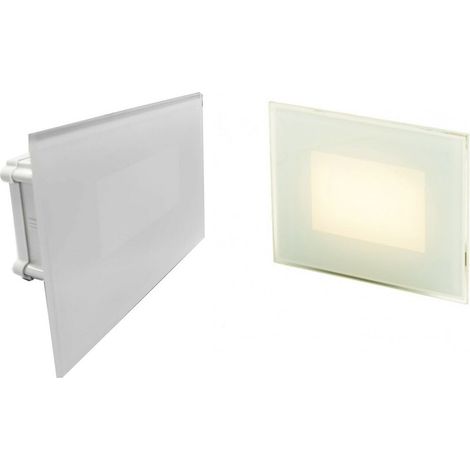 SEGNAPASSO LED 4W INCASSO SCATOLA 503 3000K 4000K 6000K IP65 CORNICE VETRO bianco Bianco Freddo - simmetrico bianco