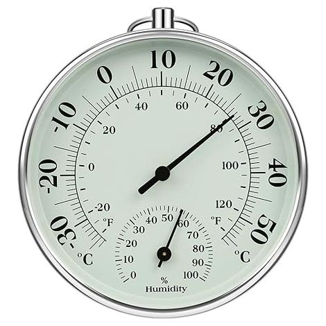 BRAVIX Thermomètre d'intérieur et d'extérieur 10 cm avec thermomètre d'humidité à l'intérieur et à l'extérieur Température de l'air pour moniteur climatisation Humidity Thermomètre Gauge Indicateurs (1/5)