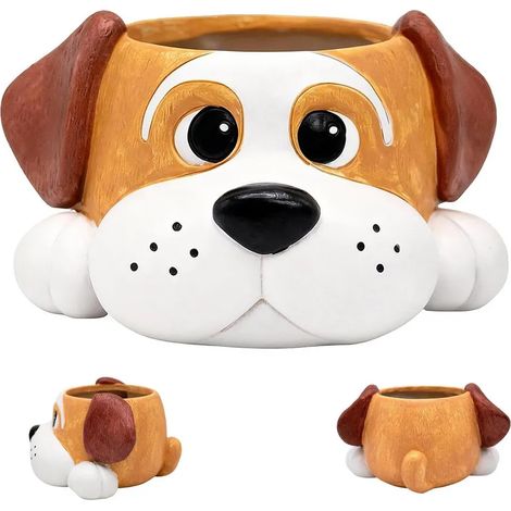 Pflanzgefäße aus Kunstharz in Tierform mit Abflusslöchern, geeignet für Sukkulenten, Kakteen und Kräuter (kleine Größe).