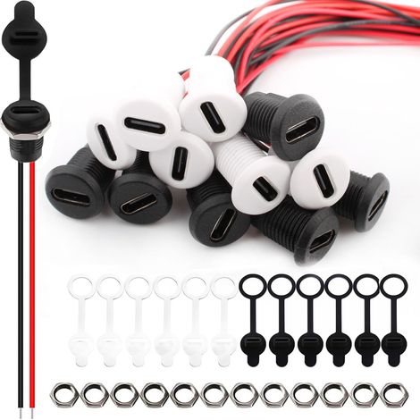 12 connecteurs femelles USB Type-C à 2 broches, connecteurs à souder USB Type-C