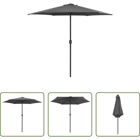 Parasol anti-UV - Parasol de jardin et mât en aluminium 270x246 cm Anthracite (1/5)