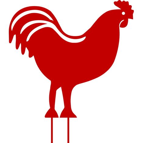 Figurine à piquer coq rouge 42,5x42 cm (1/5)