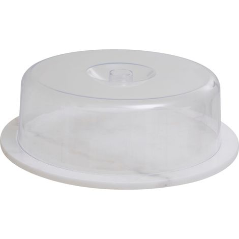 Interiors by Premier Versatile White Marble Cheese Board With Domed Lid, Elegant Design Cheese Board, Durable Storage Board (1/4)