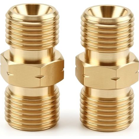 Lot De 2 Raccord Tuyau Gaz Propane Laiton 1/4 Pouce Filetage Pas Gauche (1/5)