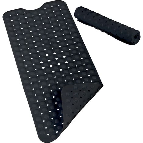 Alfombra de baño antideslizante extragrande para bañera 0,7 x 97 x 39 cm con agradable efecto masaje de PVC azul 130008748 (1/4)