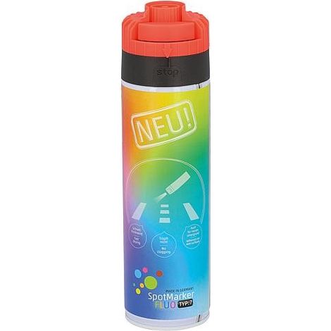 Spray de marquage rouge fluo Roland Endres SpotMarker TYP7 360°, bombe aérosol 500ml (1/2)