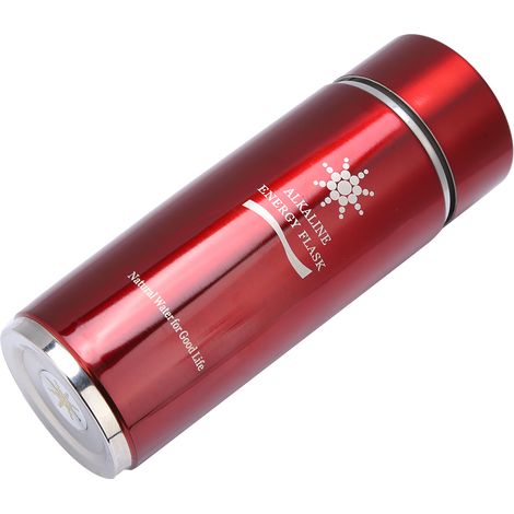Rote, isolierte Edelstahlflasche, tragbarer Becher mit alkalischem Wasserionisator, Nano-Bioenergie-Balancer, 500-ml-Gesundheitsfilterflasche. (1/5)