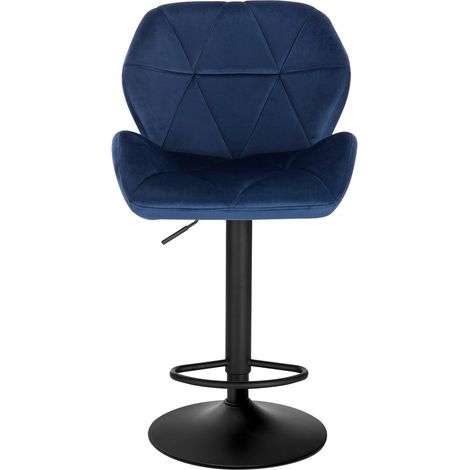 WOLTU bar stools chairs Dining Kitchen Counter velvet stools Swivel Gas Lift Blue