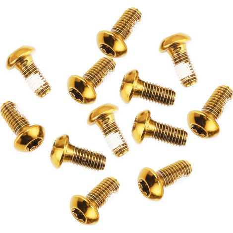 12 pièces boulons de disque de frein de VTT en acier inoxydable boulons M5 10mm boulons de Rotor de frein boulons fixes (or), (1/5)