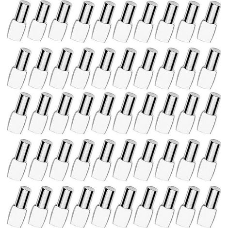 Regalstifte, Regalwinkel, Metall-Regalstifte, vernickelt, 5 mm, 100 Stück für Möbel, Schränke, Bürozubehör (1/4)