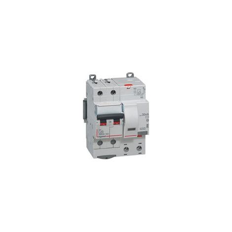 Disjoncteur diff mono dx3 6000-vis/auto-2p 230/400v-20a-typeac-300ma-10ka-courbec-tête (411181)
