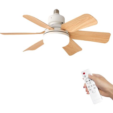 Ventilateur E27 – 30W – 47 cm – Télécommande – 3 couleurs – 3 vitesses – Sans socle – Chambre/cuisine (1/5)