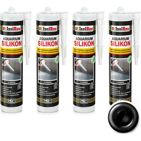 IsolBau Acquario in silicone nero, 4 x 300 ml (1/5)