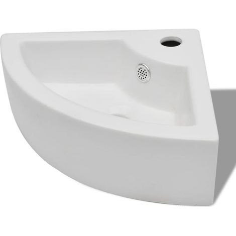 Lavabo avec trou de trop-plein Lavabo vasque à poser Luxueux, Bac à laver, 45x32x12,5 cm Blanc OIB3134E (1/5)