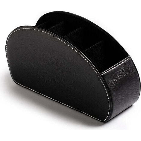 Bardusch-Support de télécommande en cuir PU, organiseur multifonction avec 5 compartiments, boîte de rangement pour télécommandes TV, crayons, pinceaux de maquillage (1/4)