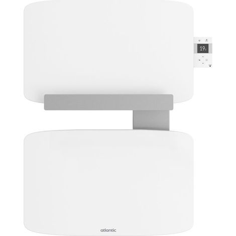 Radiateur sèche-serviettes connecté Amarilis mât à gauche 430W blanc/gris (862584) (1/3)