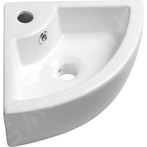 Sapho Lavabos - Lave-mains d'angle Gynt 330x330 mm, avec un trou pour robinet, blanc AR154