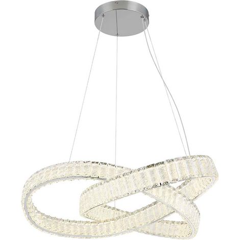 Pendellampe Hängelampe Esstischleuchte dimmbar Fernbedienung Kristalle LED 120cm (1/5)