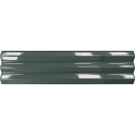 Glänzende Relief-Wandfliesen für den Innenbereich Blau Acanto 10x40 cm – V-Ribbed Baltic Blue (1/2)