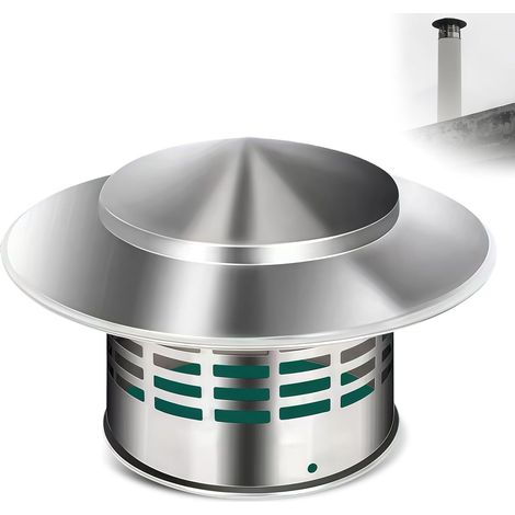 Chapeau de cheminée: Chapeau de Pluie en Acier Inoxydable 110 mm, Parapluie Capot de Cheminée pour Conduit de Poêle, Chapeau Conduit de Fumée Anti-Rats, Évents de Toit Conduit Tuyau Chapeau (1/5)