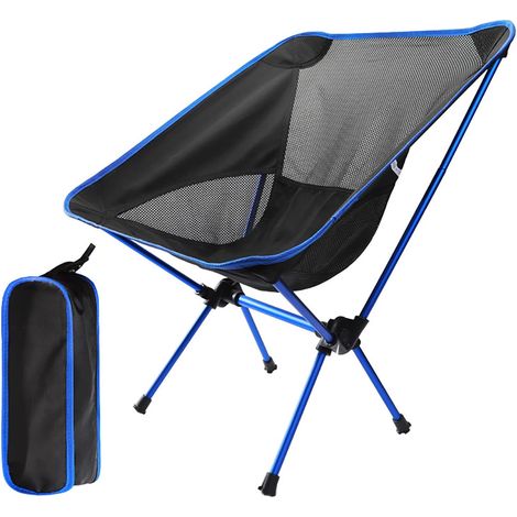 Chaise de camping pliable avec sac de transport, chaise de plage compacte, chaise pliante portable légère et robuste pour voyage, randonnée, camping, pique-nique 1 pièce (1/2)