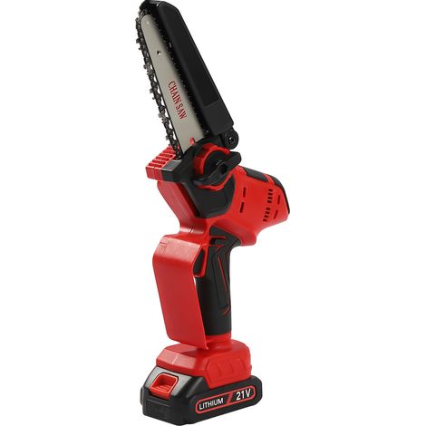 Bürstenlose 6-Zoll-Akku-Kettensäge, 21-V-Akkusäge mit 2 Akkus 1500 Ah, 1 Kette, Elektrokettensägen mit werkzeugloser Kettenspannung, zum Holzschneiden und Äste zurückschneiden