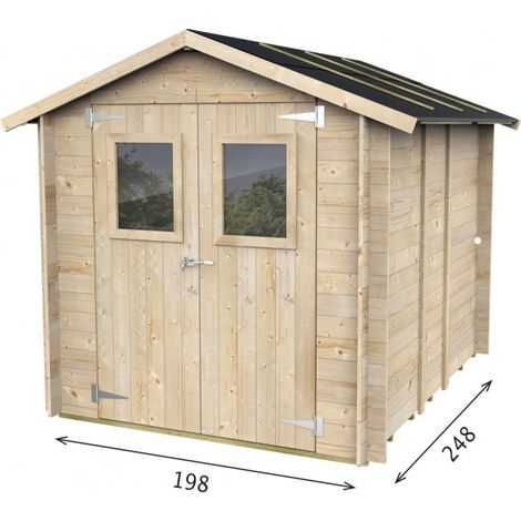 Casetta in legno con porta finestrata deposito da giardino "Made in Italy" -198 x 248 x h 217 cm (1/5)
