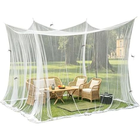 Moustiquaire pour l'intérieur et l'extérieur, 300 x 300 x 250 cm, 220 Mailles, XXL Moustiquair de Voyage, Moustiquaire XXL pour Jardin, Pergolas, Patios et Camping (1/5)