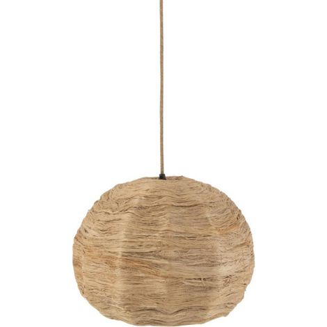 Lampe Suspension Boule "Feuille" 45cm Naturel (1/5)
