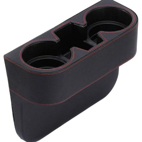 Porte-gobelet de boisson de siège de voiture Porte-gobelet d'eau de voiture Stockage de siège de voiture Porte-gobelet en cuir Fournitures intérieures (Noir) (1/3)