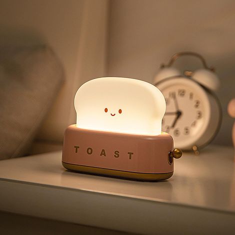 Lampe pain grillé mignon rechargeable USB LED veilleuse pain avec minuterie portable lampe de chevet cadeau d'anniversaire pour enfants adolescents (1/5)