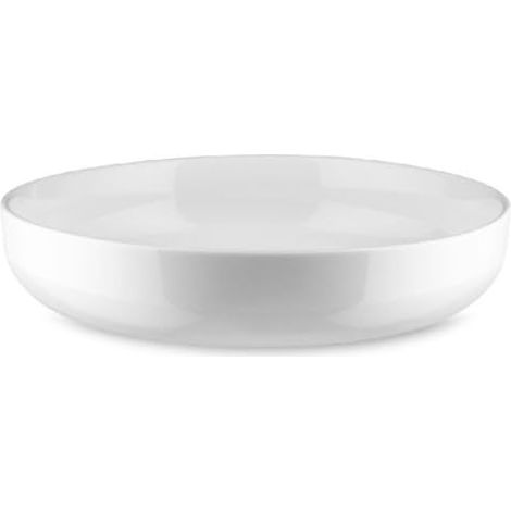 Assiette Creuse Design, Usage Quotidien, Esthétique Minimale, en Porcelaine Blanche, Diamètre 20 cm