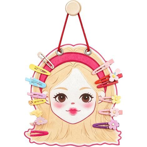 Organisateur capillaire Porte-accessoires suspendu forme fille mignonne Support pour lunettes solaires et accessoires cheveux Salle de bain chambre d'étudiant porte de placard mère et (1/5)