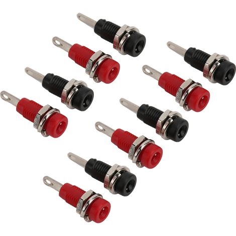 Connecteur Banane 2mm, adaptateur bornier à visser pour panneau, ressort interne, noir et rouge, paire (1/5)