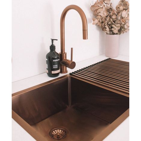 Lavello da cucina doppio 855 mm - rame spazzolato - Tilia (1/5)