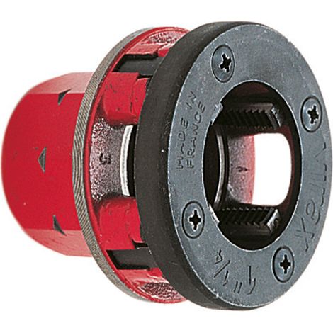 Virax – Tête de filière avec peignes 1.1/2'' – Acier pour inox, aluminium et acier – Grand diamètre extérieur – Positionnement des kames lisible
