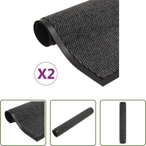 Schuhschutz - Schmutzfangmatten 2 Stk. Rechteckig Getuftet 90x150cm Anthrazit (1/5)