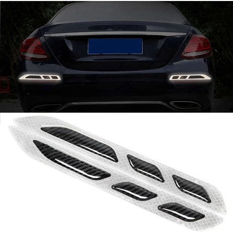 Autocollant réfléchissant 3D Blanc,autocollant réfléchissant voiture,autocollant de bande d'avertissement,autocollant réfléchissant sécurité latérale en fibre de carbone pour voiture SUV (2 Pcs) (1/5)