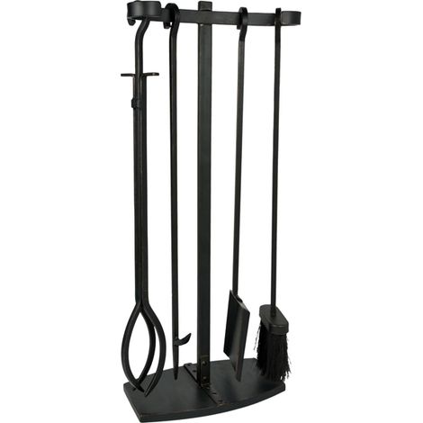 Fireside Companion Set - Iron - L18 x W28.5 x H72 cm - Black