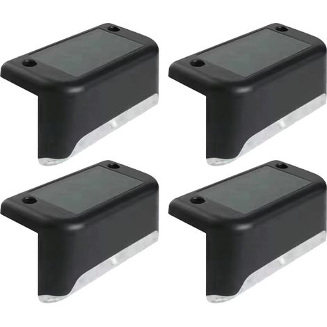 Lampe Solaire - 4 Pièces - LED Blanc Chaud - Étanche IP65 - Détecteur Photoélectrique Automatique - Pour Escaliers Patio Jardin - 8 à 10 H Autonomie (1/5)