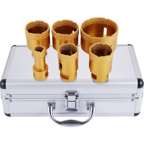 VEVOR Dry Diamond Drill Bit Set 20/35/40/45/50/68 mm 6 Pcs Cylindrical Diamond Drill Bits with M14 Thread for Angle Grinder, Tile, Porcelain, Granite, Marble (1/4)