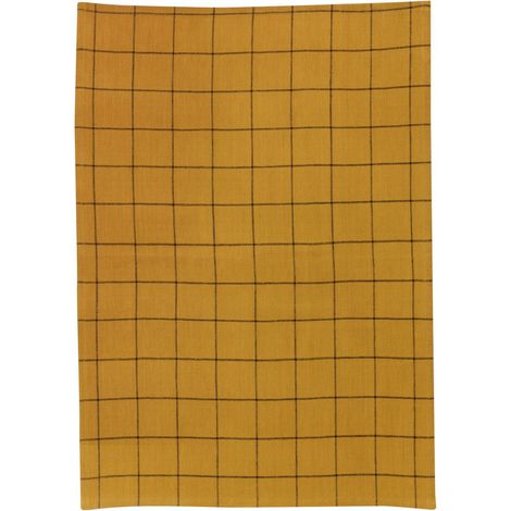 Torchon de Cuisine à Motifs Carreaux Bronze, Jaune, Doré et Marron 50 x 70 cm - PANGIVO (1/3)