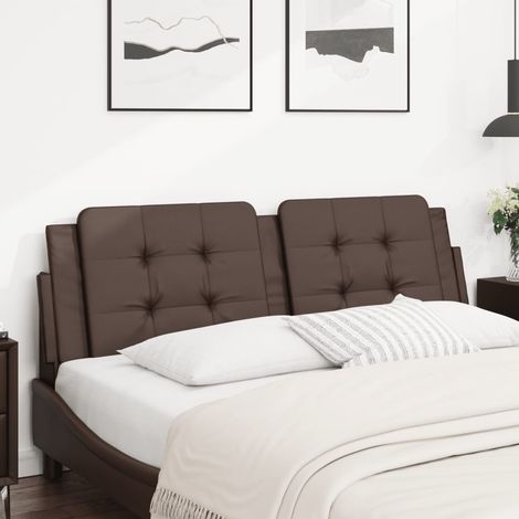 vidaXL Coussin de tête de lit Zadar marron 160 cm similicuir (1/5)