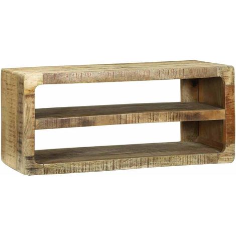 Meuble TV  Banc TV  Armoire TV Marron 80 x 32 x 36 cm Bois de manguier massif (1/5)