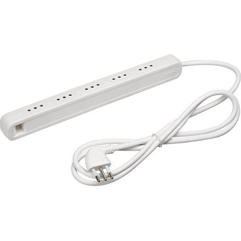 Multiprise Ultra Fine avec 5 Petites Prises de 10 A, idéale pour Les Petits espaces, Blanc (1/5)